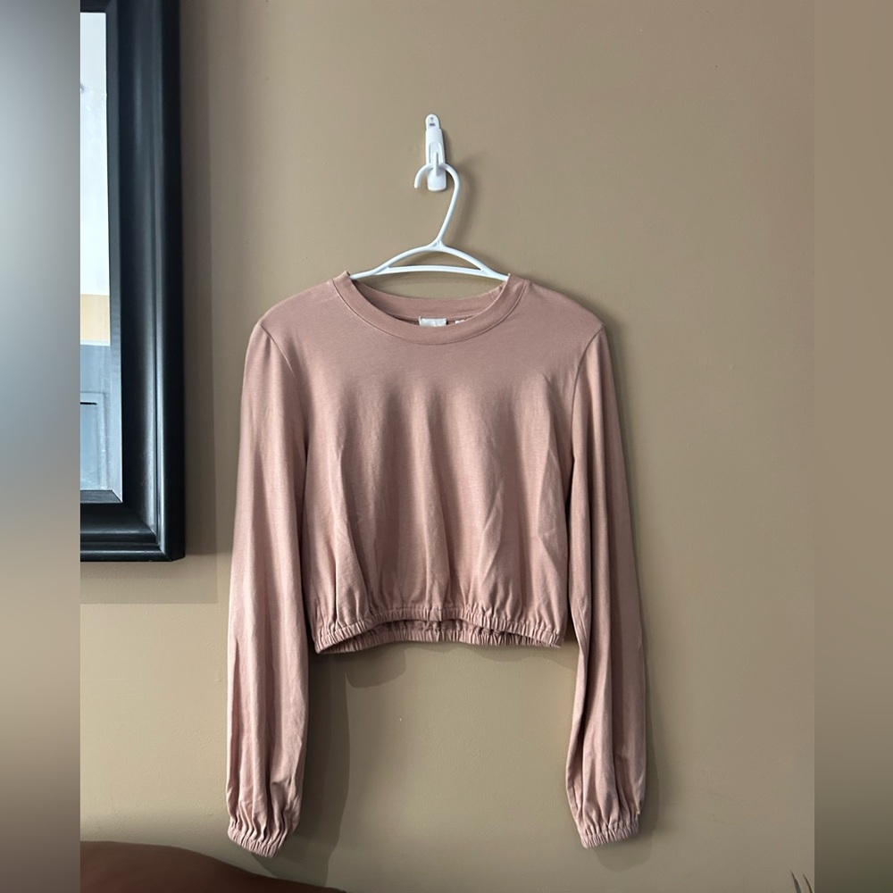 Wilfred Dusty Rose Cropped Long Sleeve Top